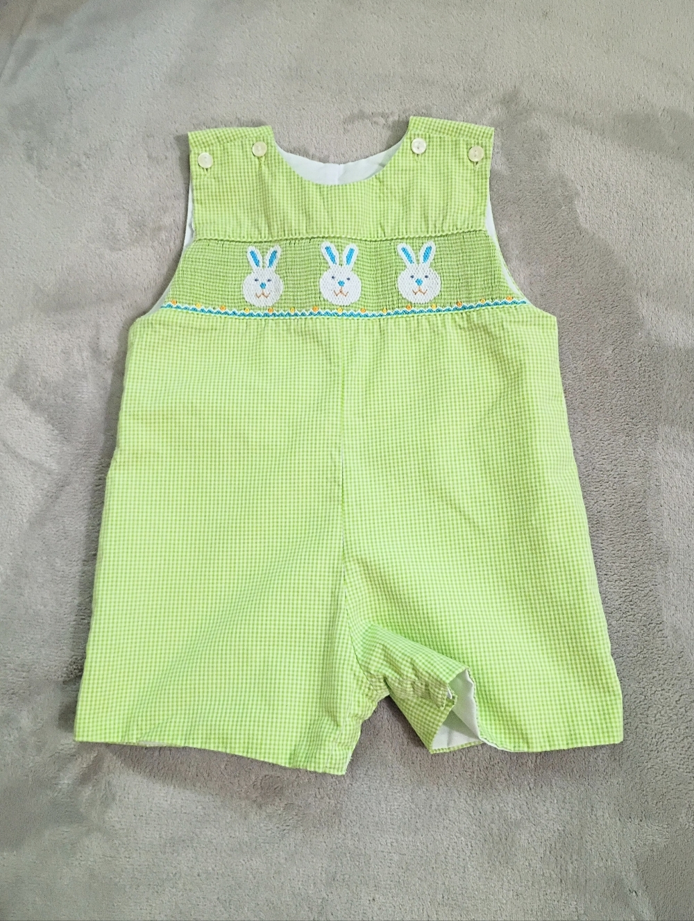 Velani Hand Smocked Bunny Rabbit Jon Jon 12 M